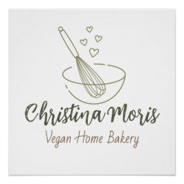 Klein Vegan Thuis Bakkerij Bedrijfslogo  Perfect Poster