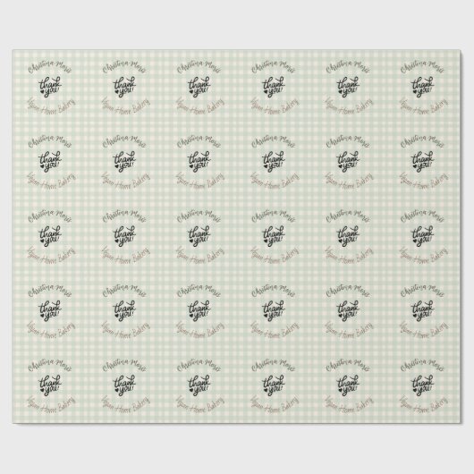 Klein Vegan Thuisbakkery Bedankt Patroon Cadeaupapier (Vlak)