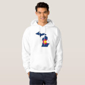 Klein vlag Michigan schetsen mannen hoodie (Voorkant volledig)