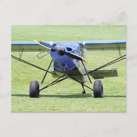 klein vliegtuig geparkeerd op de gras briefkaart (Voorkant)