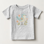 Klein Vogeltje Bloemengroen Baby T-Shirt (Voorkant)