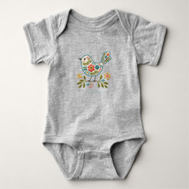 Klein Vogeltje Bloemgroene Bladeren Baby Bodysuit