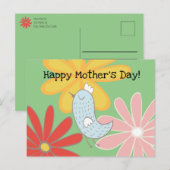 Klein Vogeltje In Een Bloementuin Briefkaart (Voorkant / Achterkant)