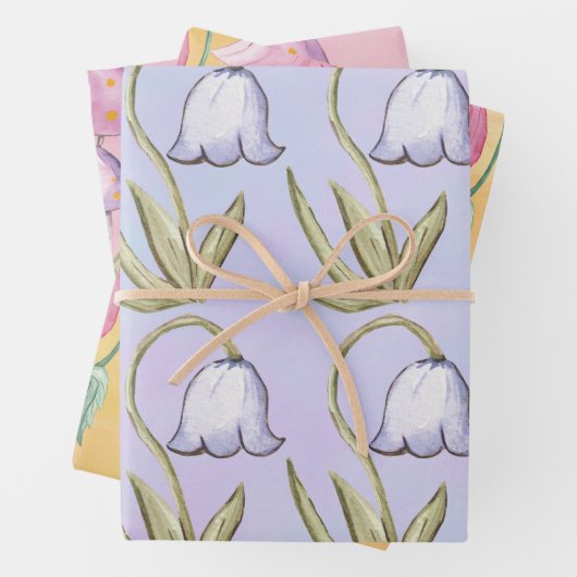 Klein vouwroze en Paarse feiries Inpakpapier Vel (In situ)