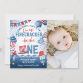 Klein Vuurwerk 4 juli 1e Verjaardagsfeestje Kaart (Voorkant)