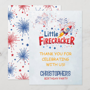 Klein vuurwerk Patriottische Dank je wel Bedankkaart