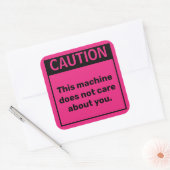 Klein waarschuwingssysteem voor parodie vierkante sticker (Envelop)