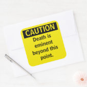 Klein waarschuwingssysteem voor parodie vierkante sticker (Envelop)