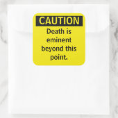 Klein waarschuwingssysteem voor parodie vierkante sticker (Tas)