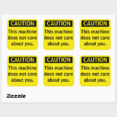 Klein waarschuwingssysteem voor parodie vierkante sticker (Vel)