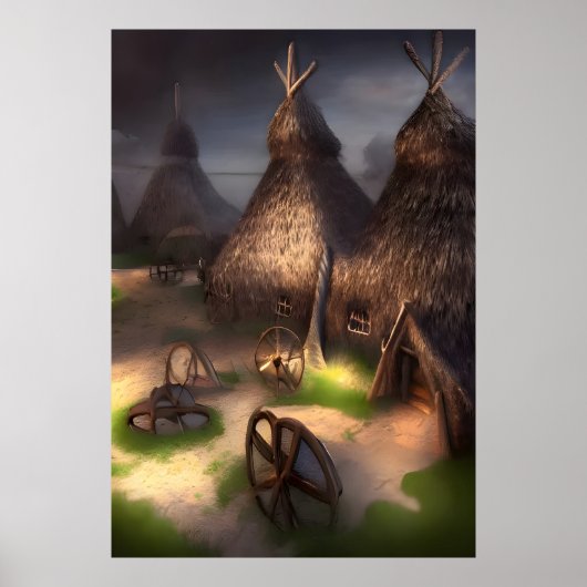 Klein wandeldorp | AI Art Poster (Voorkant)