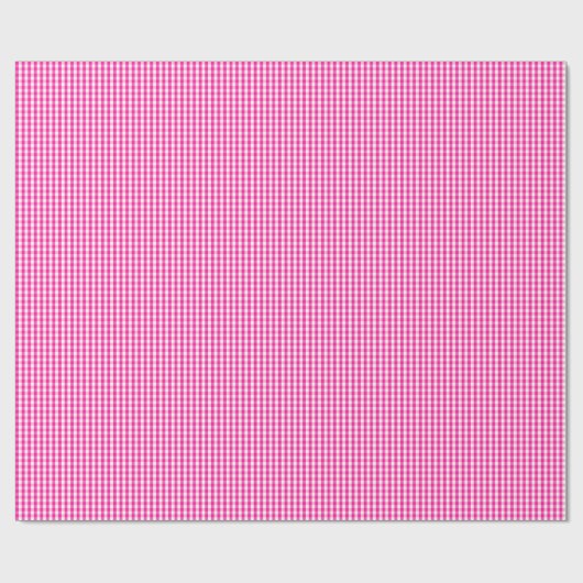 Klein warm roze en wit gingham-pakpapier cadeaupapier (Vlak)