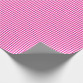 Klein warm roze en wit gingham-pakpapier cadeaupapier (Hoek)