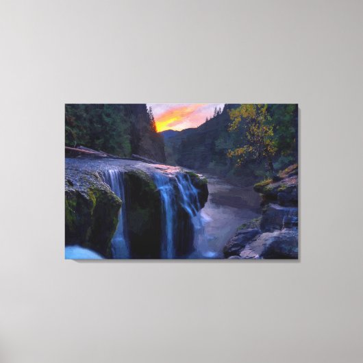 Klein waterval Olieverf Afdruk Canvas Afdruk (Voorkant)