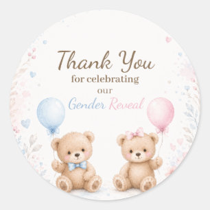 Klein welp geslacht onthulling dank je klassieke r ronde sticker