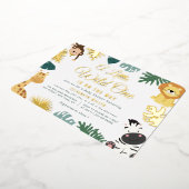 klein wild baby shower van één safari bos folie uitnodiging (Gedraaid)