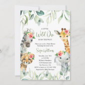 Klein wild dier op weg baby shower uitnodiging (Voorkant)