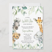 Klein wild dier op weg baby shower uitnodiging (Voorkant)