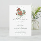 klein Wildflower Meisje Baby shower Kaart (Staand voorkant)
