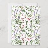 Klein Wildflower Script Bloemen Baby Shower Kaart (Achterkant)