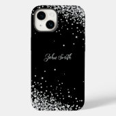 Klein wit grijs glitter zwarte tekst Case-Mate iPhone case (Achterkant)