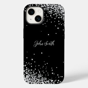 Klein wit grijs glitter zwarte tekst  Case-Mate iPhone 14 hoesje