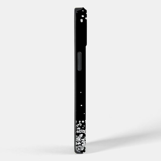 Klein wit grijs glitter zwarte tekst Case-Mate iPhone case (Achterkant / Rechts)