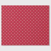 Klein wit hart op rood patroon cadeaupapier (Vlak)