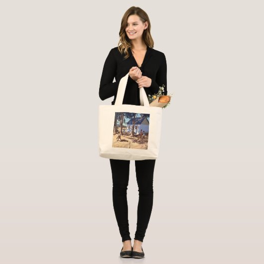 Klein wit huis Karoo Zuid-Afrika Grote Tote Bag (Voorkant (model))