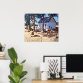 Klein wit huis Karoo Zuid-Afrika Poster (Thuiskantoor)