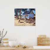 Klein wit huis Karoo Zuid-Afrika Poster (Keuken)