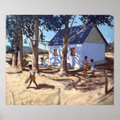 Klein wit huis Karoo Zuid-Afrika Poster (Voorkant)