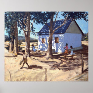 Klein wit huis Karoo Zuid-Afrika Poster