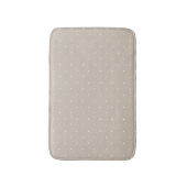 Klein wit stippenpatroon op koele beige greige badmat (Voorkant Verticaal)