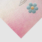 Klein wit vogel bloemenweefsel papier (Detail)