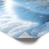 Klein Witte Katje in Sneeuw Kerstmis Poster (Hoek)