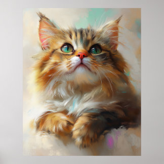Klein Wonderpoesje - Maine Coon Kat Poster
