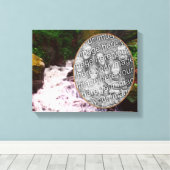 Klein Woodland waterval schilderij Voeg je foto to Canvas Afdruk (Insitu (Houten vloer))