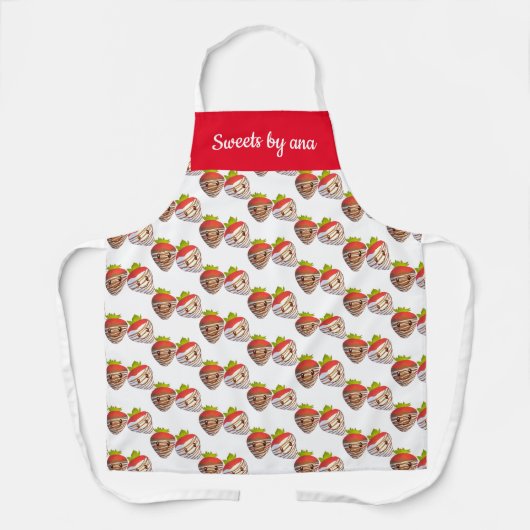 Klein-zakelijk aardbeienvlees Winkelen Schort (Voorkant)