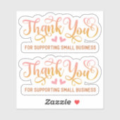Klein Zakelijk Roze Bedankt Sticker (Vel)