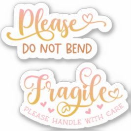 Klein Zakelijk Roze Breekbaar Verzenden  Sticker