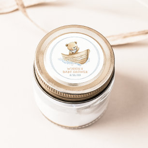Klein Zeilboot Beer Baby Shower Favor Ronde Sticker