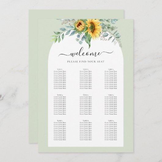 Klein zitschema kaart (Voorkant / Achterkant)