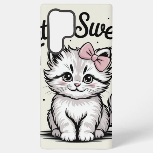 Klein zoet Kat Samsung Galaxy Hoesje (Achterkant)