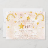 Klein zonlicht Boho regenboog gouden sterren verja Kaart (Voorkant)