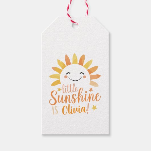 Klein Zonneschijn Gepersonaliseerd Hangertje Cadeaulabel (Voorkant)