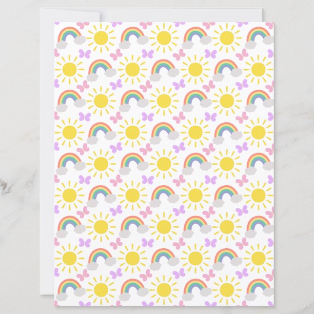 Klein Zonneschijn & Regenbogen Scrapbook Papier (Voorkant)