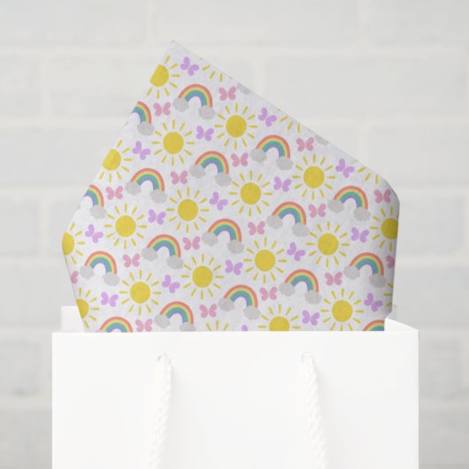 Klein Zonneschijn & Regenbogen Vloeipapier Tissuepapier (Cadeauzakje)