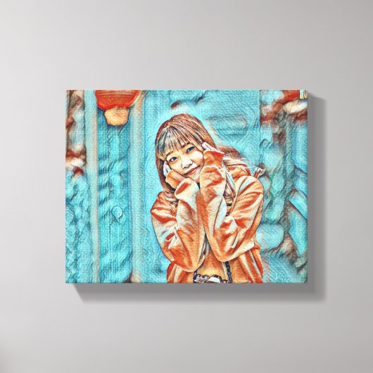 "Klein zonnetje in geel" Canvas Afdruk (Voorkant)