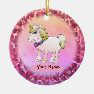 Klein zusje eenhoorn keramisch ornament